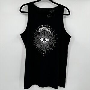 Torrid Classic Fit Black Cosmic Dreamer Eye Star Sleeveless Tank Top Plus Size 2